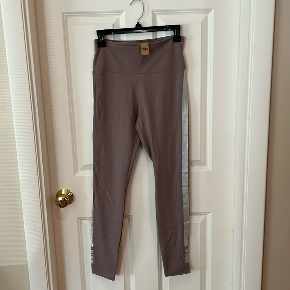 Victoria’s Secret PINK, woman’s, M, mauve & silver leggings/exercise pants. NWT.